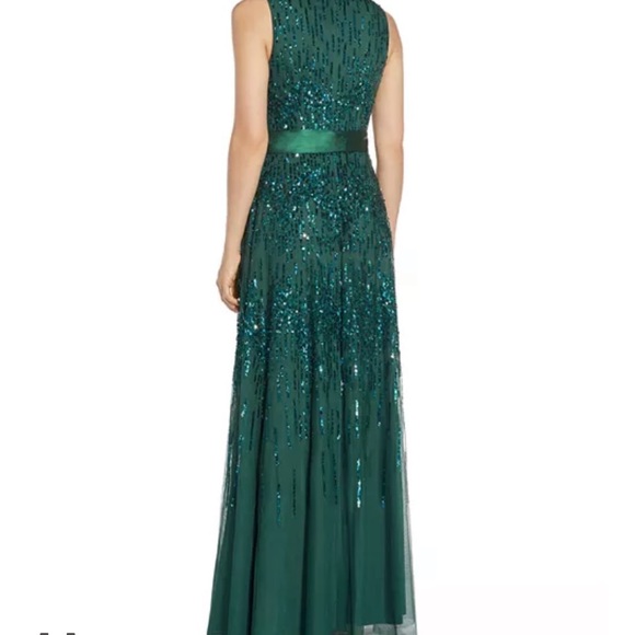 Adrianna Papell Emerald green gown dress - Picture 2 of 3